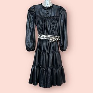 Moonalisa Long Sleeve Tiered Belted Dress Size 12 !